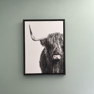 Buffalo Canvas Wall Art, Black & White